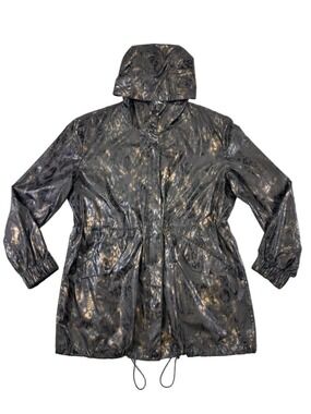 Nikki Jones cheetah hooded rain jacket Womens L-XL
Packable Travel brown bronze